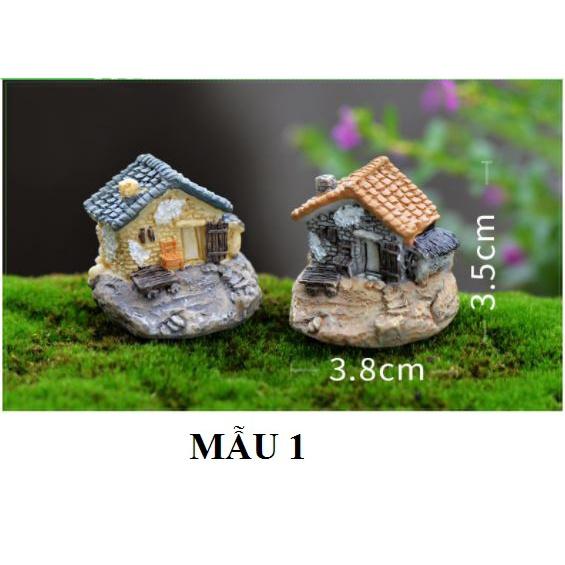 Mô hình tiểu cảnh ️ Mô hình ngôi nhà gạch nông thôn trang trí tiểu cảnh, sen đá, sân vườn, terrarium
