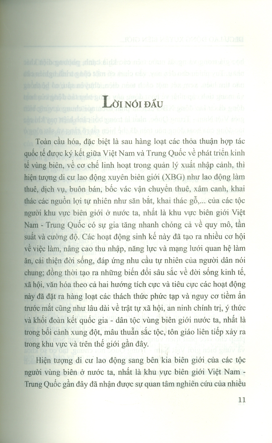 Di Cư Lao Động Xuyên Biên Giới Của Một Số Tộc Người Ở Vùng Biên Giới Việt Nam - Trung Quốc (Sách chuyên khảo) - Viện Hàn lâm Khoa học Xã hội Việt Nam - Vũ Đình Mười chủ biên