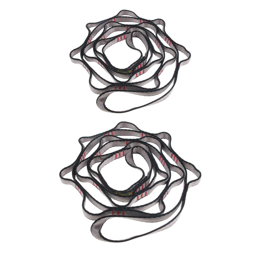 2pcs Downhill Rock Climbing Daisy Chain Rope Equipment Carabiner 22KN 180+150cm