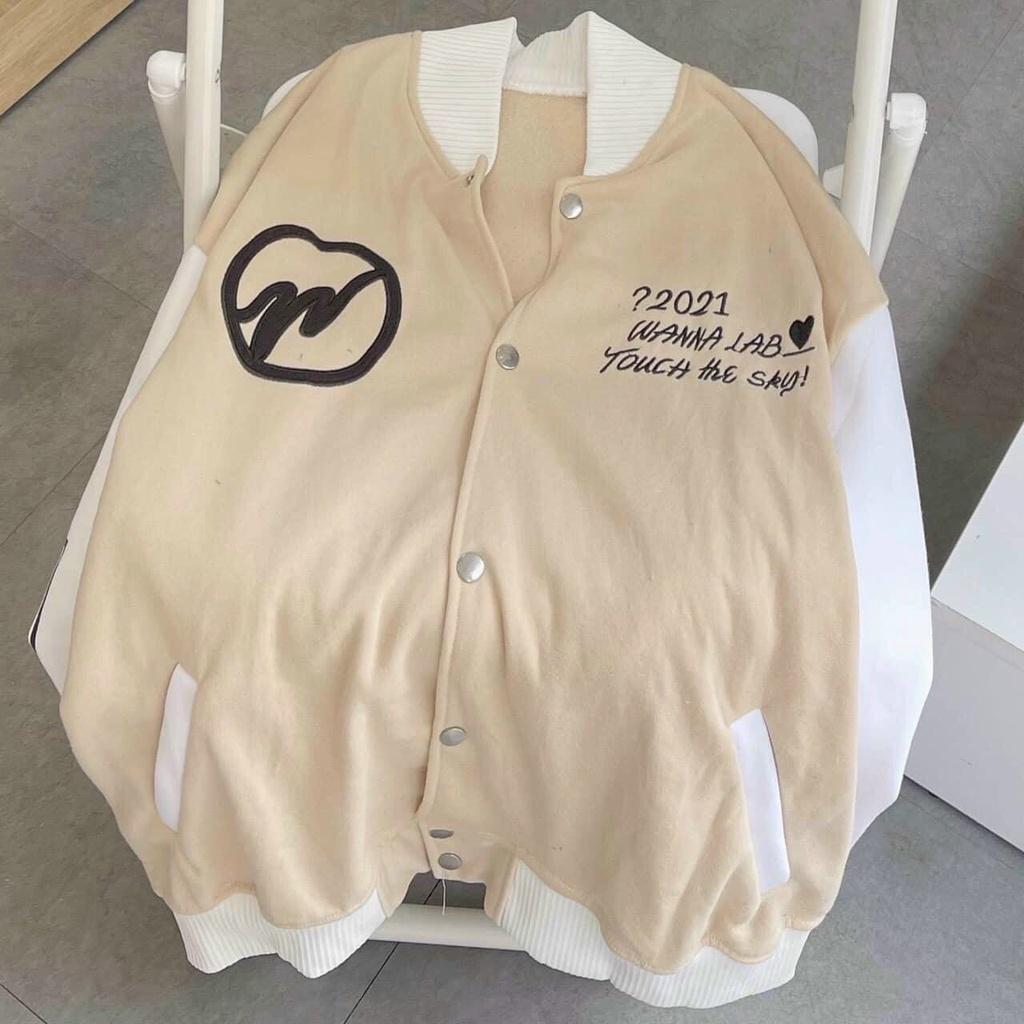 Áo Khoác Bomber Cardigan Nỉ Bông LAB Form Rộng Basic Varsity Nam Nữ Unisex Couple Phong Cách Ulzzang