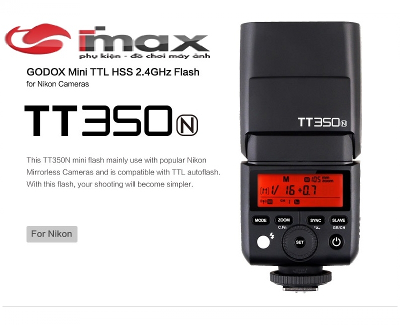 ĐÈN FLASH GODOX TT350N FOR NIKON- HÀNG CHÍNH HÃNG