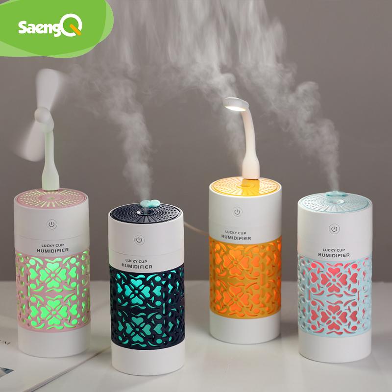 SaengQ 250Ml Máy Tạo Độ Ẩm Không Khí Có Đèn LED Đèn Ngủ Mini Quạt Tinh Máy Khuếch Tán Tinh Dầu USB Phun Sương Tạo Ẩm Hình Ếch Con Phun Sương Tạo Cho văn Phòng Nhà Xe Ô Tô
