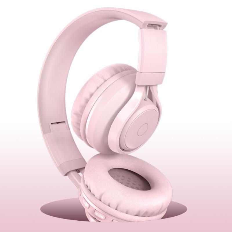 Đèn LED Phát Sáng Không Dây Bluetooth Tai Nghe Hồng Tím Tai Nghe Kèm Micro Cho Máy Tính Điện Thoại Thông Minh Dễ Thương Tai Nghe Nhét Tai
