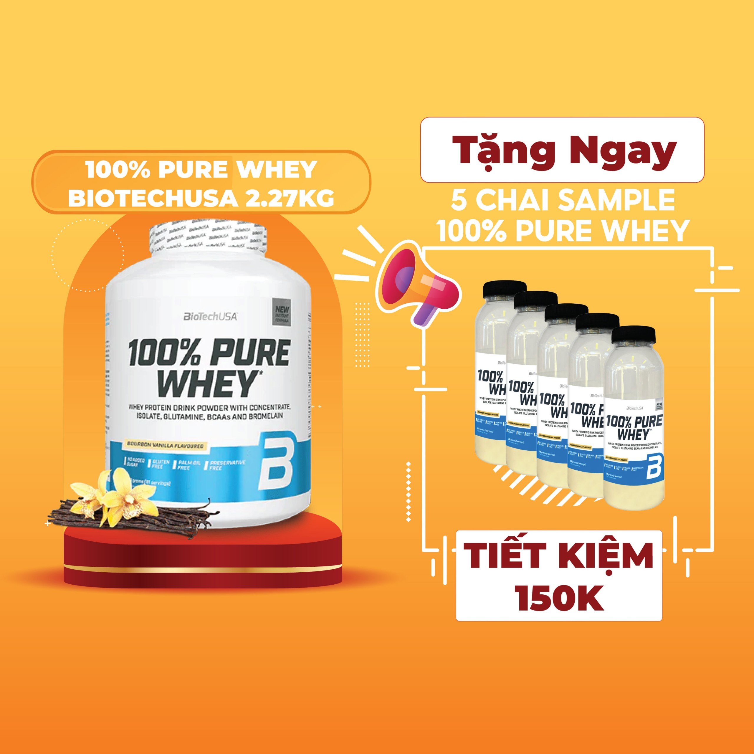 Sữa Tăng Cơ 100 Pure Whey Biotechusa Hộp 2.27Kg - Peanut