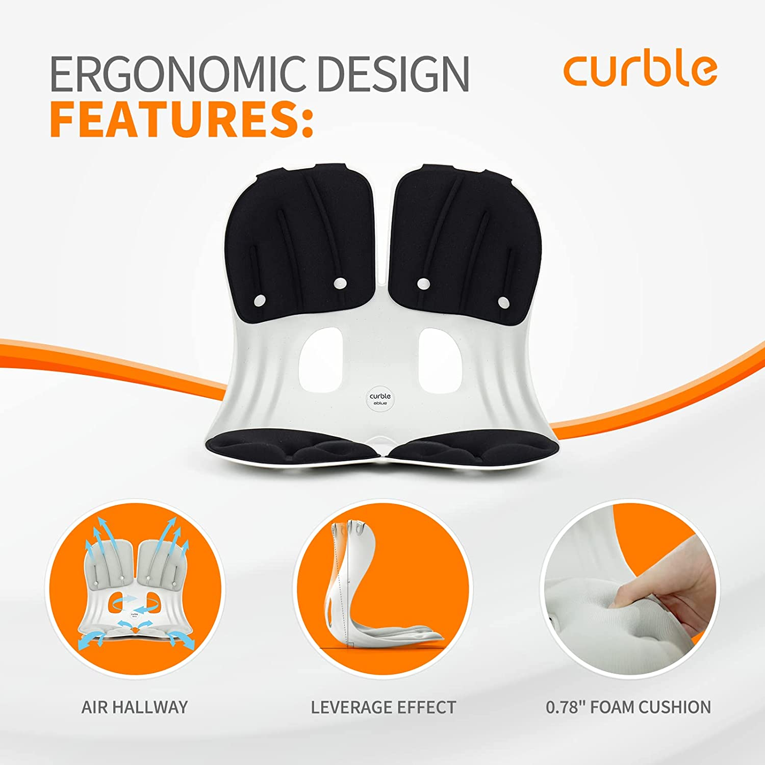 [Hàng chính hãng Curble Ablue] Combo 2 Ghế chỉnh dáng ngồi đúng, chống gù Curble Grand - Premium Model. Phù hợp mọi đối tượng cân nặng từ 65kg (Nam, Nữ) - Made in Korea. 3 màu tuỳ chọn