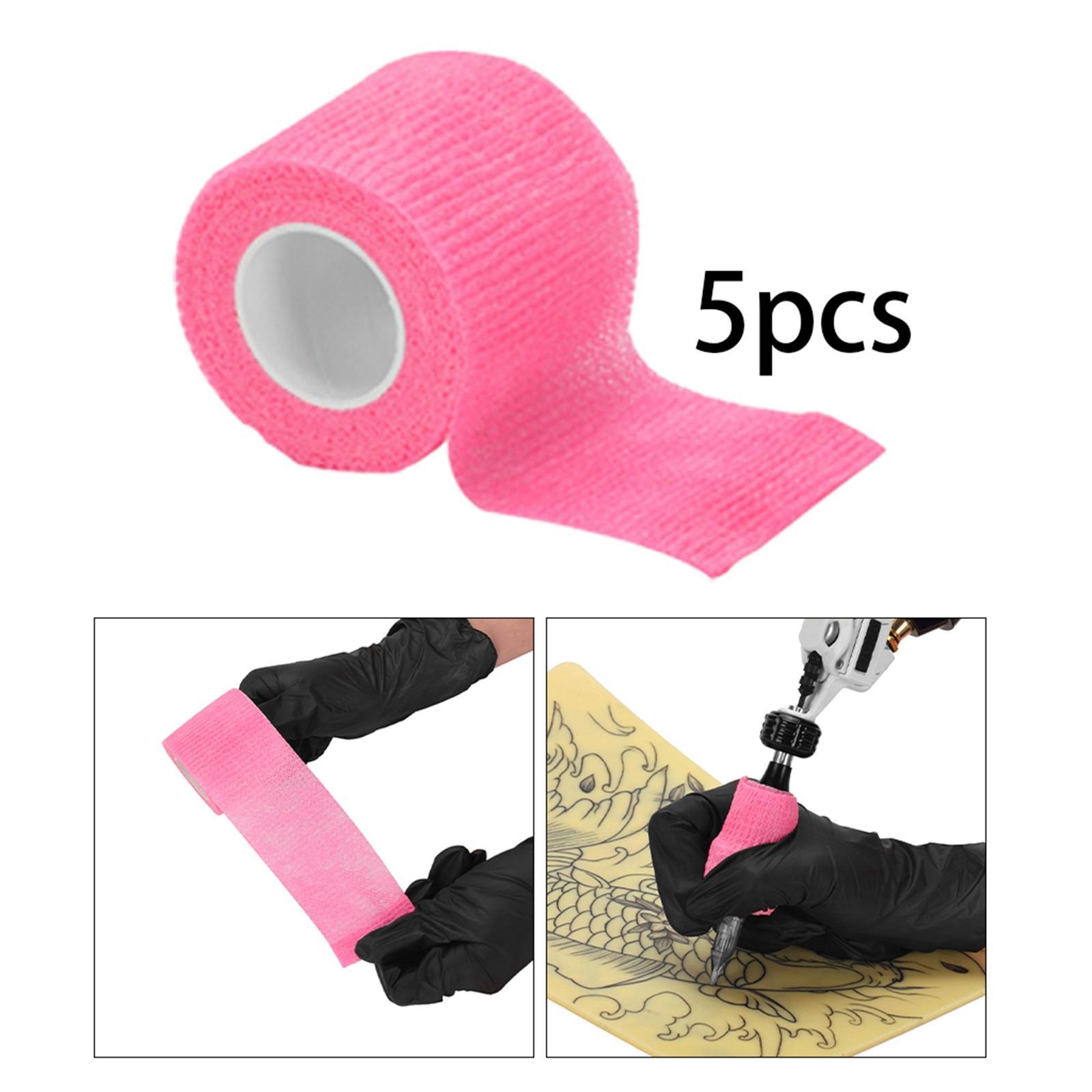 5Pcs Self Adhesive Bandage Wrap, Disposable Athletic Cohesive Bandage Movement Sports Tape for Sprains Swelling Sports Injury Protection