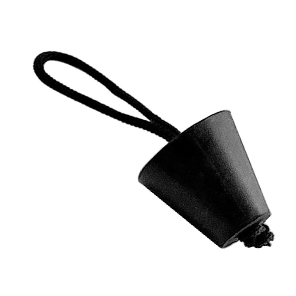Rubber Kayak Canoe Boat Scupper Drain Holes Stopper for Rope Black