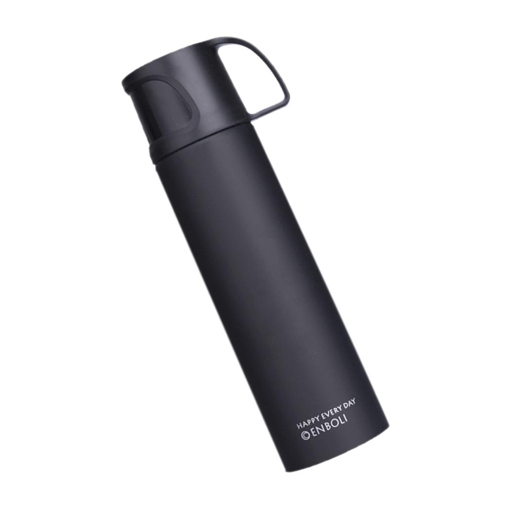 500ml Stainless Steel Vacuum Insulated Mug Coffee Tea Cup with Cup White