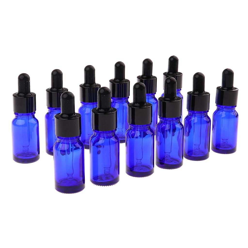 12 Pieces Empty Essential Oil Bottle Glass Liquid Dropper 5ML