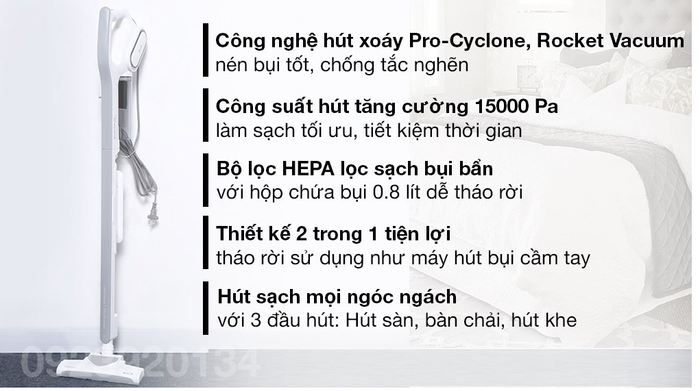 Máy hút bụi cầm tay, siêu khỏe 600w Deerma DX700
