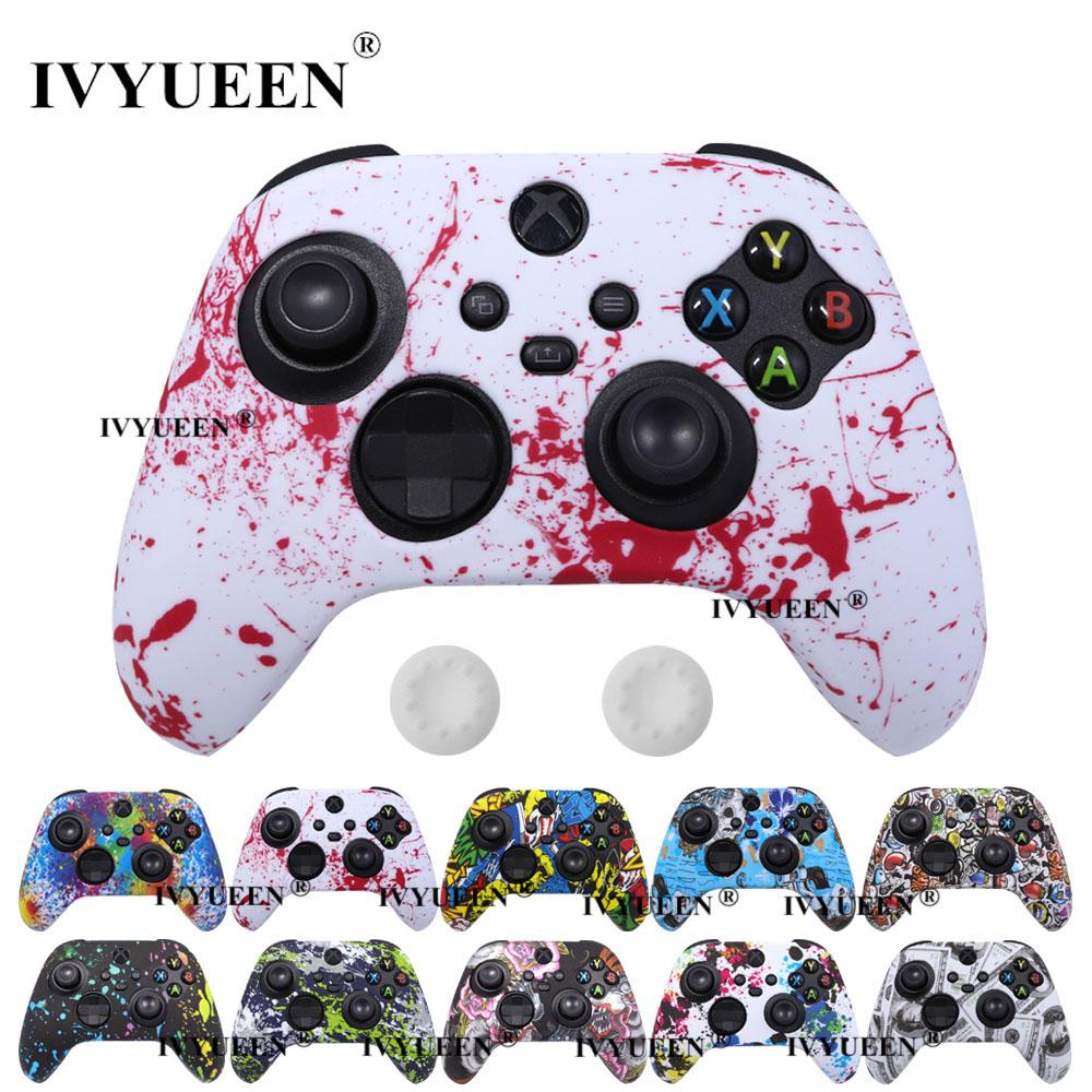 Vỏ silicone mềm cho Xbox Series X S Bộ điều khiển bảo vệ da Gamepad Skin Skin Thumb Grips Cap Cần điều khiển Màu sắc Shell: Black Dragon