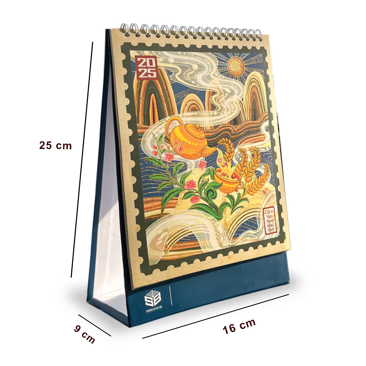Lịch Lò Xo Để Bàn 2025 ( Có lịch âm) – Họa Tiết Cổ Điển - SBOOKS