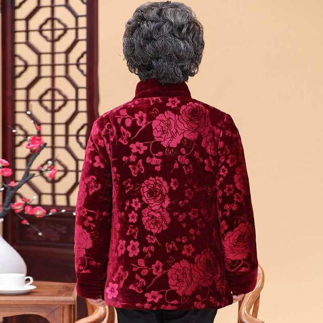 Hình ảnh Áo ấm cao cấp cho bà, áo khoác nữ trung niên nhung (2 mầu có sẵn)