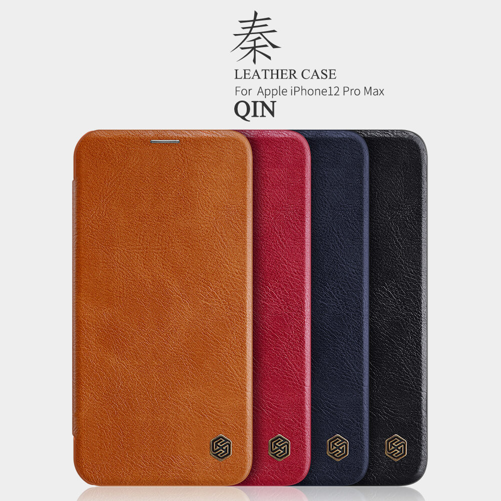 Bao da Leather cho iPhone 12 Pro Max  hiệu Nillkin Qin  - Hàng chính hãng