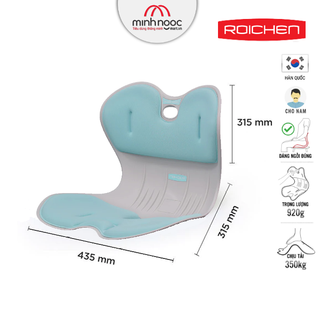 [Mình Ngọc_Chi phí thấp nhất _Ghế Roichen] Ghế  chỉnh dáng ngồi đúng Roichen Hàn Quốc, Ghế dành cho Nam Màu Xanh Dương