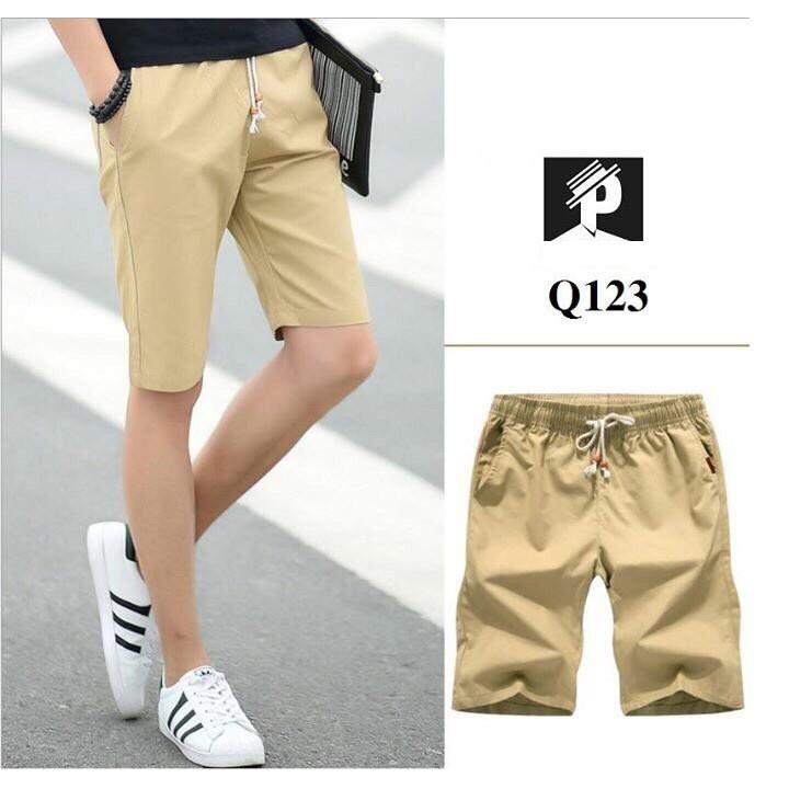 Quần lửng lưng chun vải kaki co giãn y hình