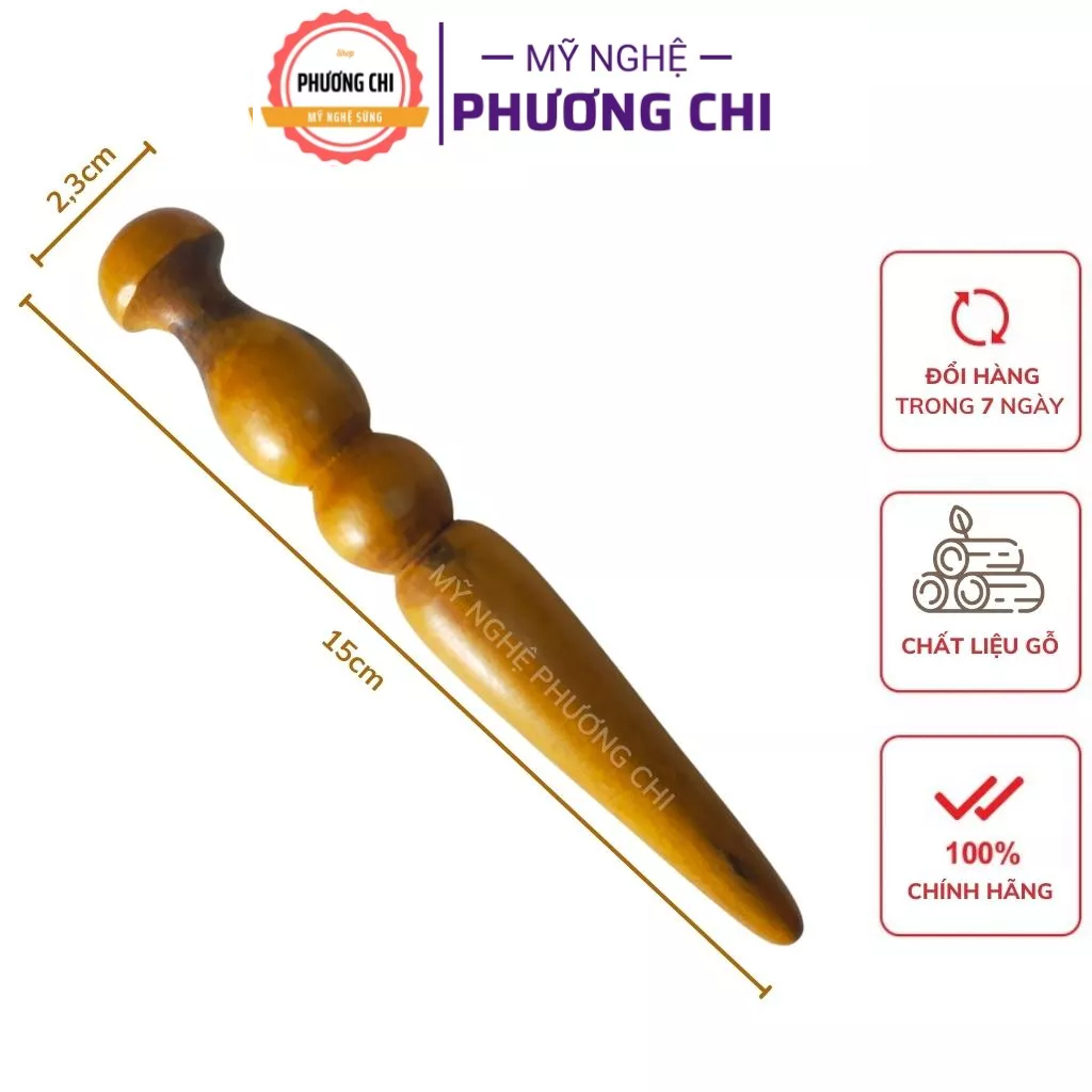 Cây dùi day ấn huyệt bằng gỗ thơm dài 15cm, Dụng cụ day ấn huyệt giúp lưu thông khí huyết | Mỹ Nghệ Phương Chi