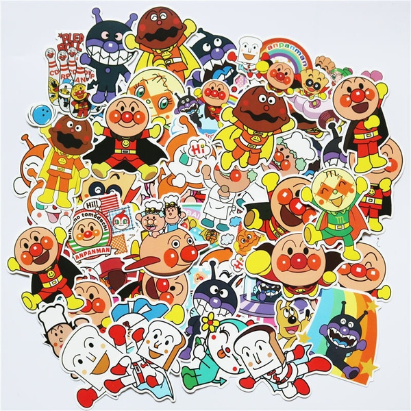 Set 30 Sticker Anpanman ảnh decal hình dán ép lụa