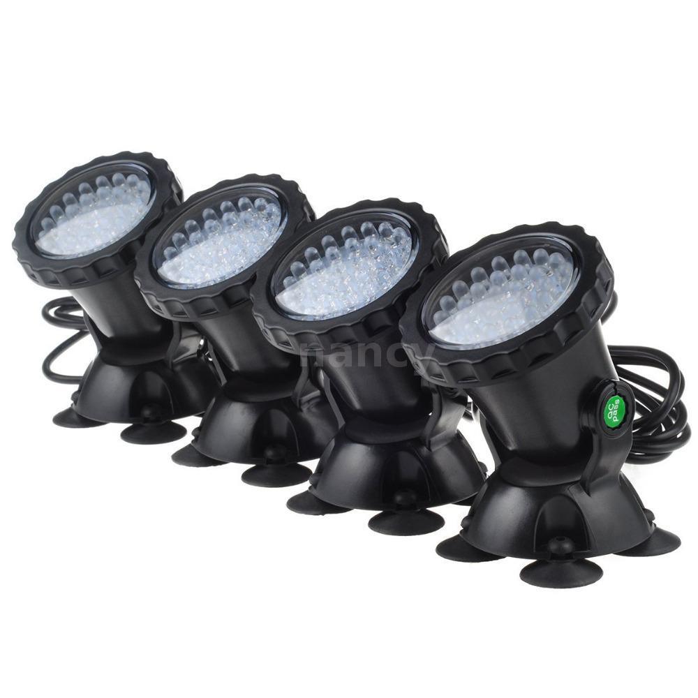 Bộ 4 Đèn Led 36 Bóng Rgb Ip67 Chống Thấm Nước Cho Hồ Cá
