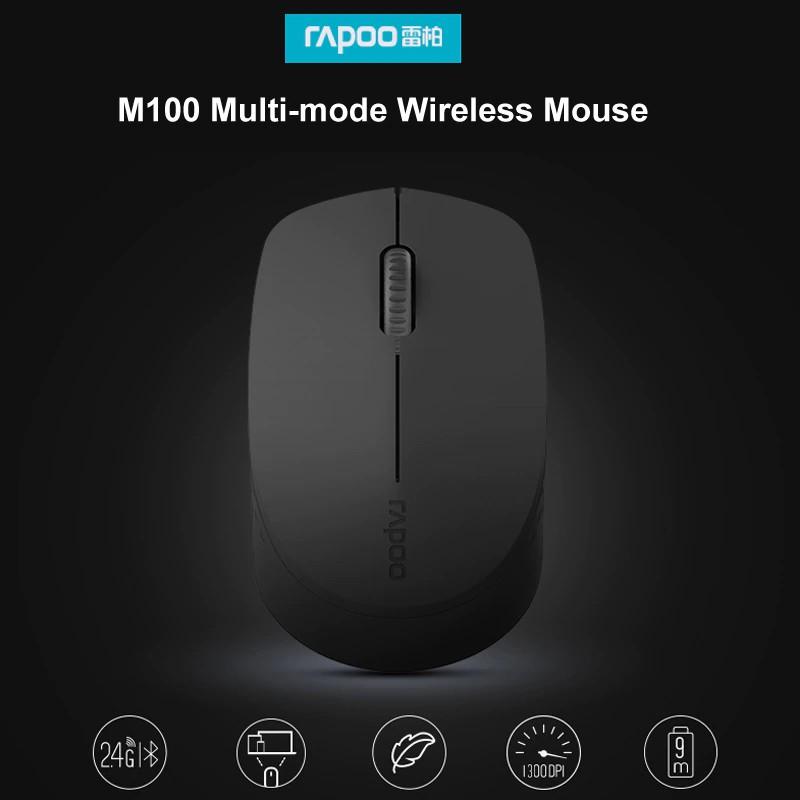 Chuột không dây bluetooth Rapoo M100 silent, chuột thiết kế chống ồn thích hợp cho sử dụng văn phòng