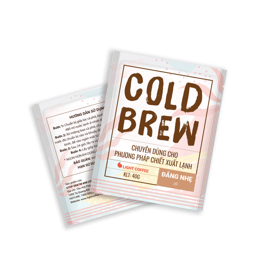 Cà phê pha Cold brew Light Coffee đắng ít - túi 40gr