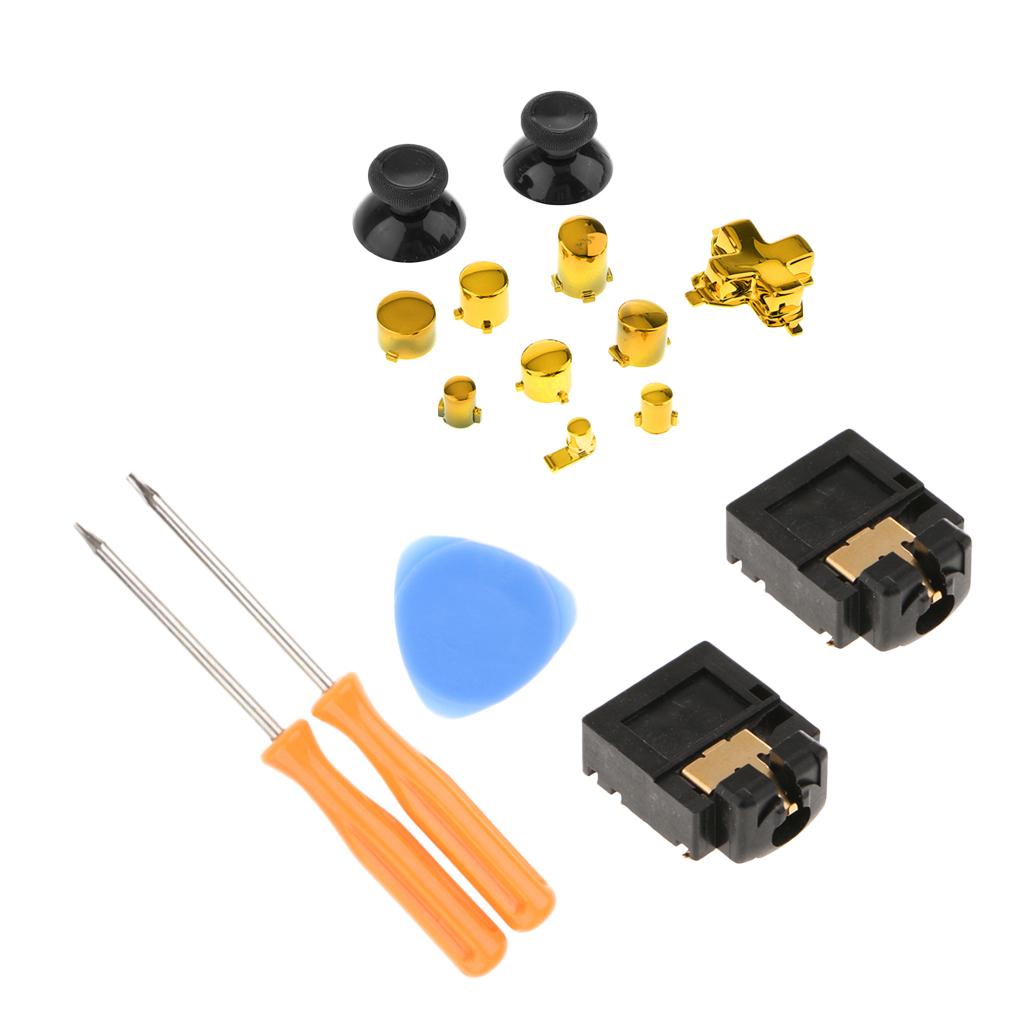 Full Button Set Mod Kit + 2Pcs Headphone Port/Tool For One S Controller