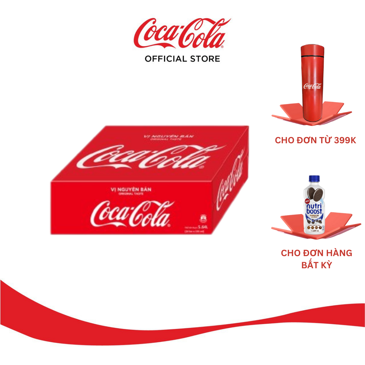 Thùng/Lốc 24 Lon Mi-nhon Nước Ngọt Giải Khát Có Ga Coca-Cola Vị Nguyên Bản Original 235ml/Lon Sale 4.4 Coca-Cola Official Store