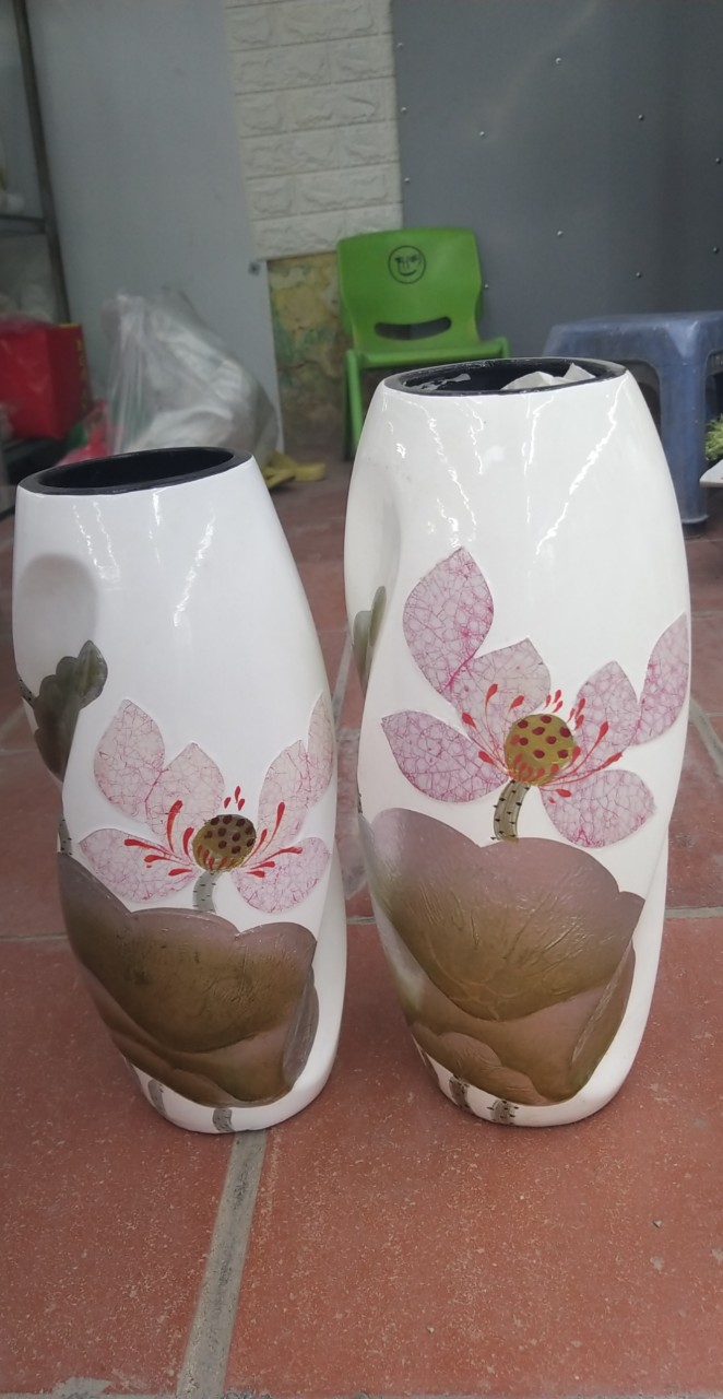 Bình hoa, lọ hoa khảm trứng bạc gốm Bát Tràng
