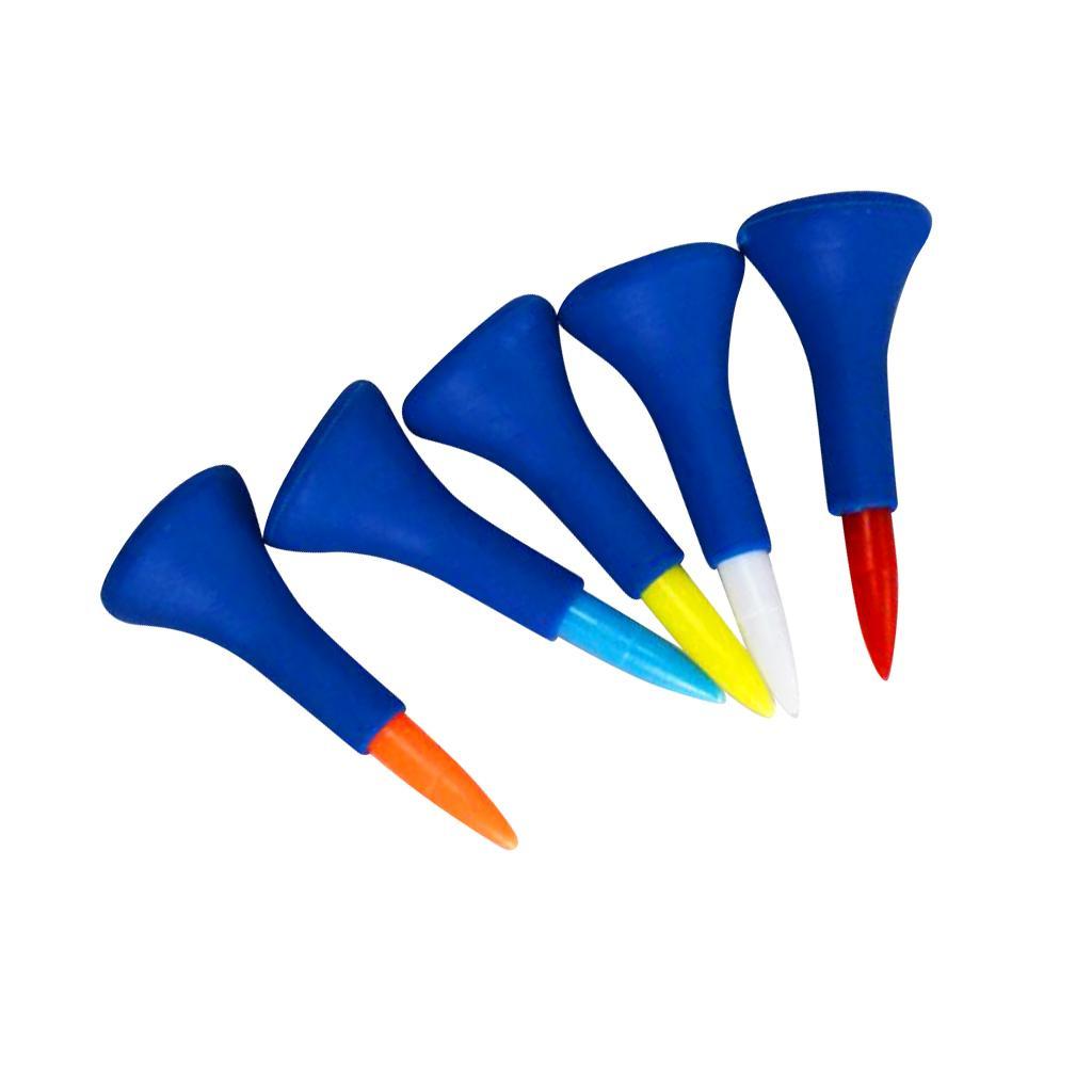 10 Pieces Durable Rubber Cushion Top Golf Tees Random Color 42mm + 83mm