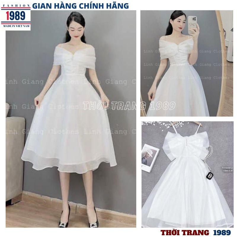 FREE SHIP Váy trễ vai công chúa voan tơ 2 lớp tiểu thư bánh bèo dễ thương ,đầm dự tiệc sang chảnh đính đá KIM GIA DS