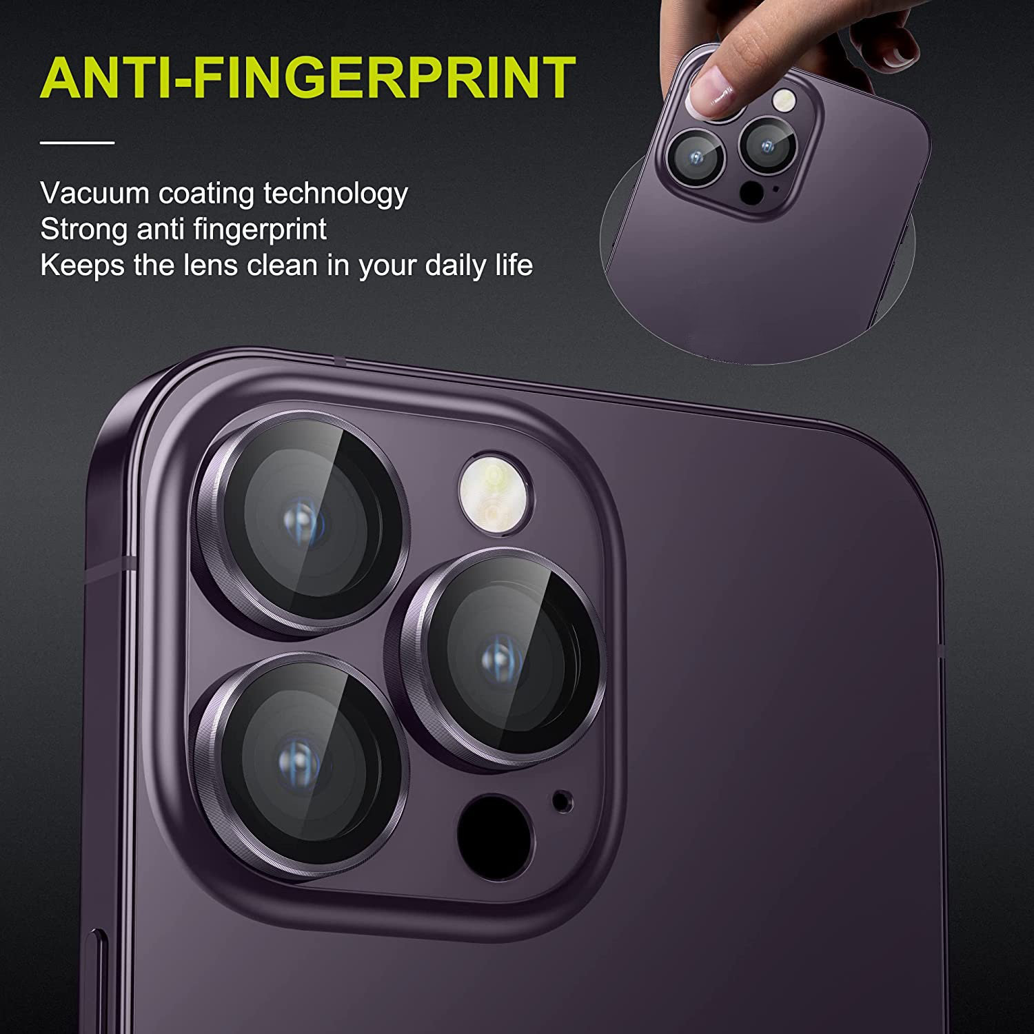 Bộ miếng dán kính cường lực bảo vệ Camera cho iPhone 14 Pro / 14 Pro Max hiệu HOTCASE URR mang lại khả năng chụp hình sắc nét full HD