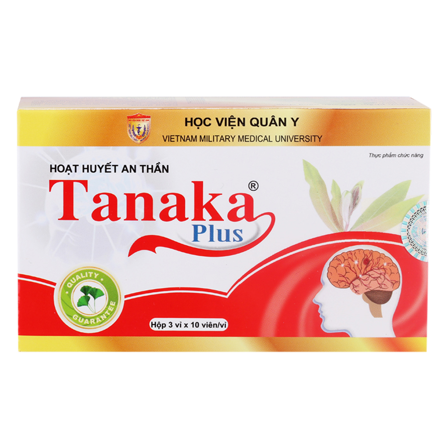 Bộ 2 Hộp Thực Phẩm Chức Năng Hoạt Huyết An Thần Tanaka Plus Học Viện Quân Y