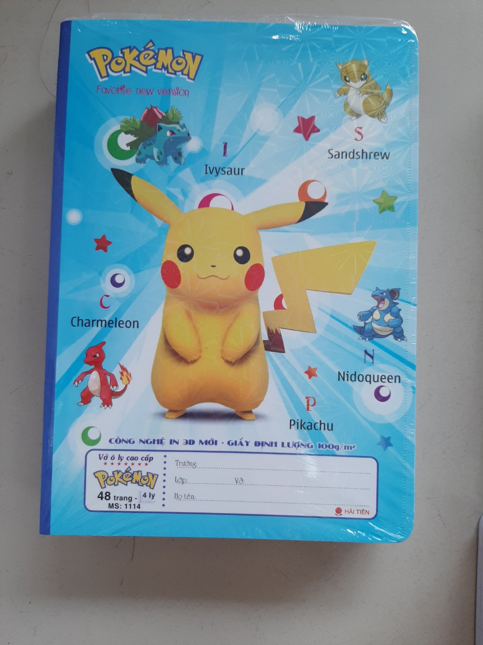 Combo 10 cuốn Vở ô ly Pokemon Go 48 trang