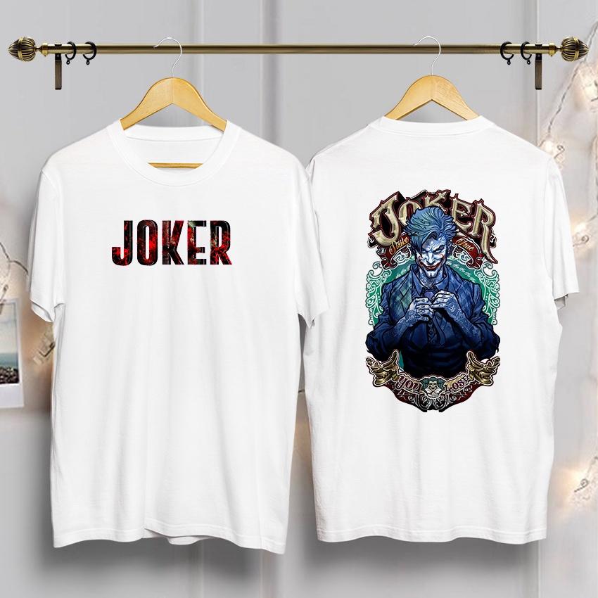 Áo Thun Unisex Nam Nữ-Áo Phông Form Rộng Cổ Tròn, Mặc Lớp, Nhóm, Cặp In Hình Joker
