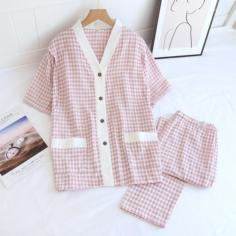 Pijama Bầu Và Sau Sinh Ngắn Tay, Đồ Bộ Cho Con Bú Azuno AZ182 Chất Liệu Xô Đũi Mặc Hè Thu