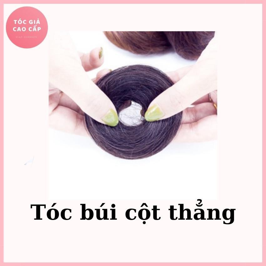 Tóc giả búi cột rối mini, dệt tóc thật 100%, búi mini tóc thật.