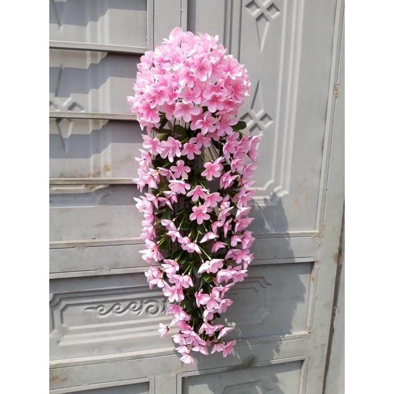 Hoa giả Hoa lụa - Chùm hoa đỗ quyên treo tường