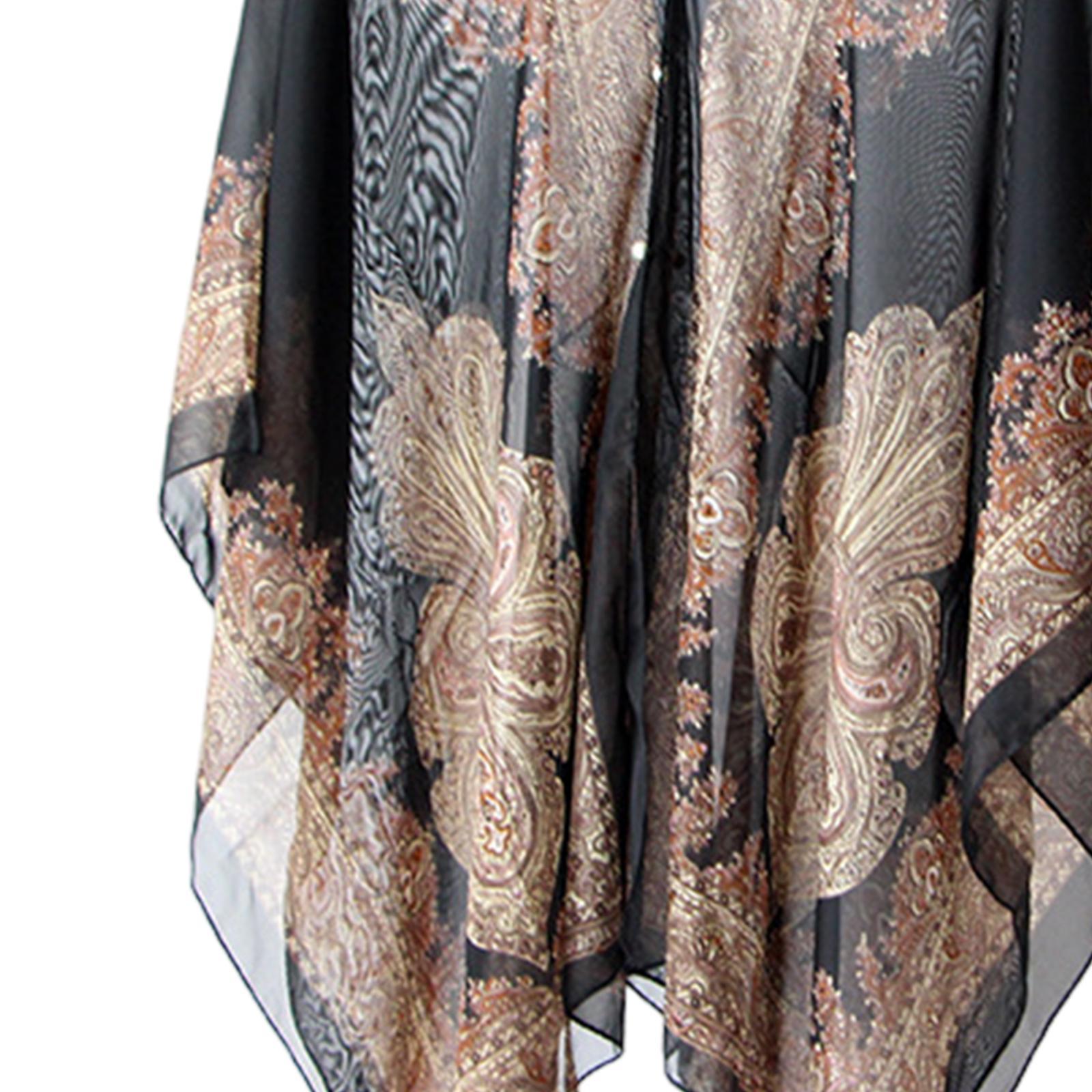 Women Beach Chiffon Chiffon Cover up Top Sleeveless Open Front Soft Loose Shawl Women Chiffon Shawl Wrap for Wedding Evening Summer Cycling