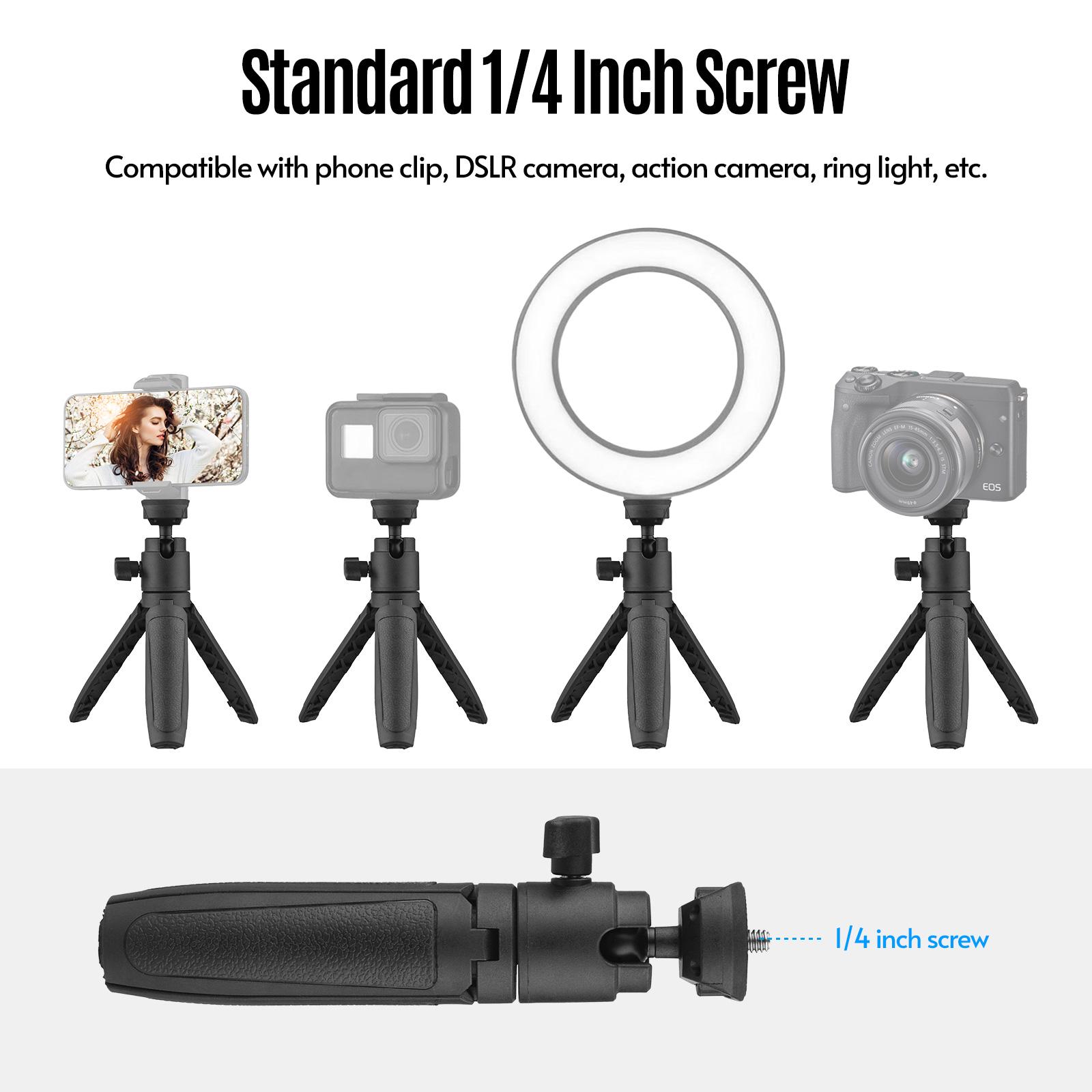 Lightweight Portable Tripod Extendable Tripod Stand Handle Grip with Adjustable Height for Phone Camera Selfie Video