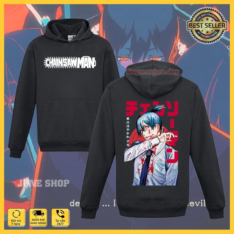 Áo Hoodie Chainsaw Man nỉ bông, in hình Makima, Denji, Power, Pochita, Aki cực chất