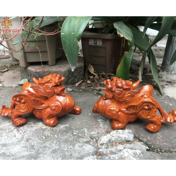 Cặp tỳ hưu gỗ hương ngang 30cm