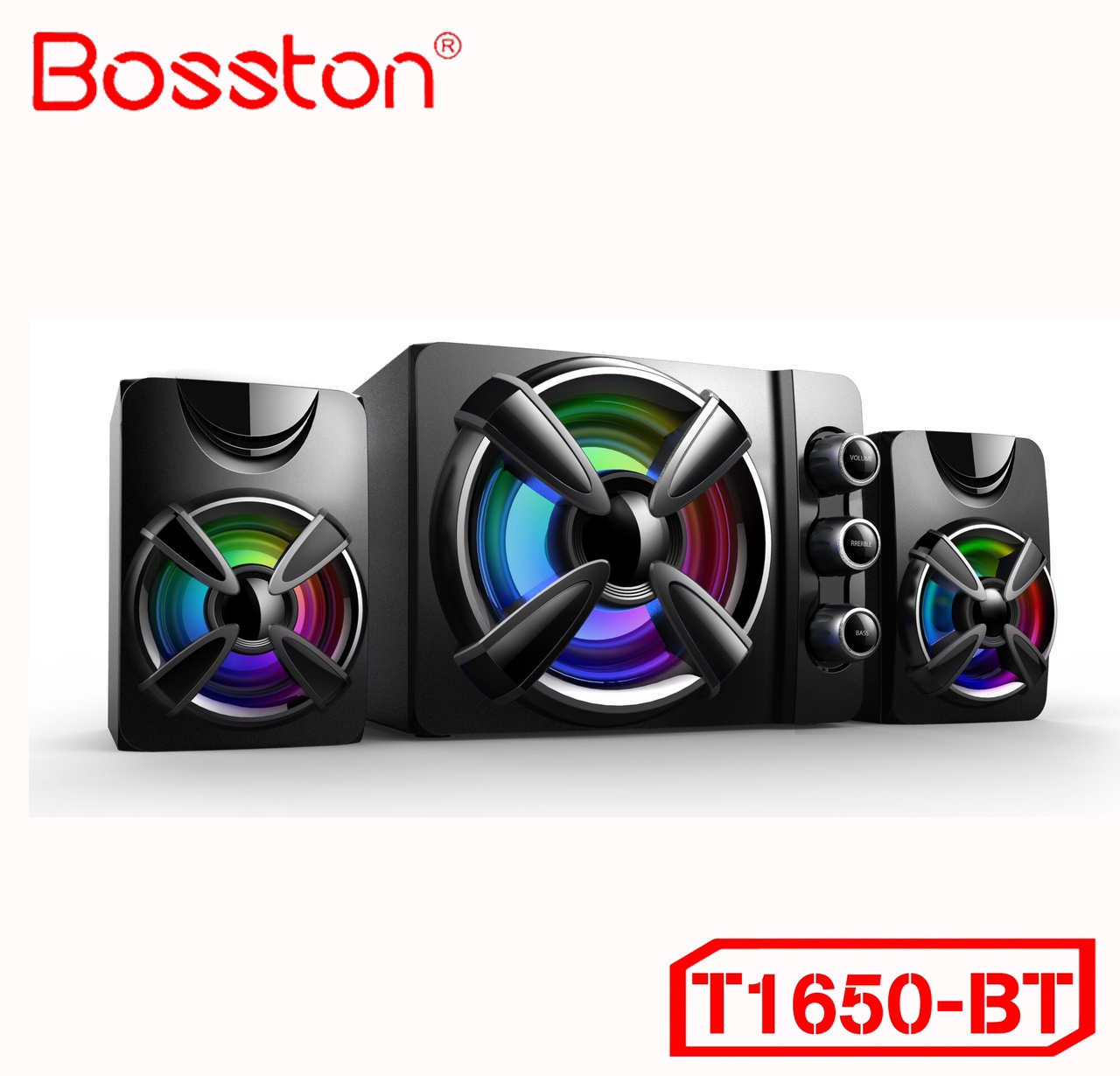 Loa Vi Tính Có Tích Hợp Bluetooth, USB Và Thẻ Nhớ Bosston T1650-BT Đèn LED RGB