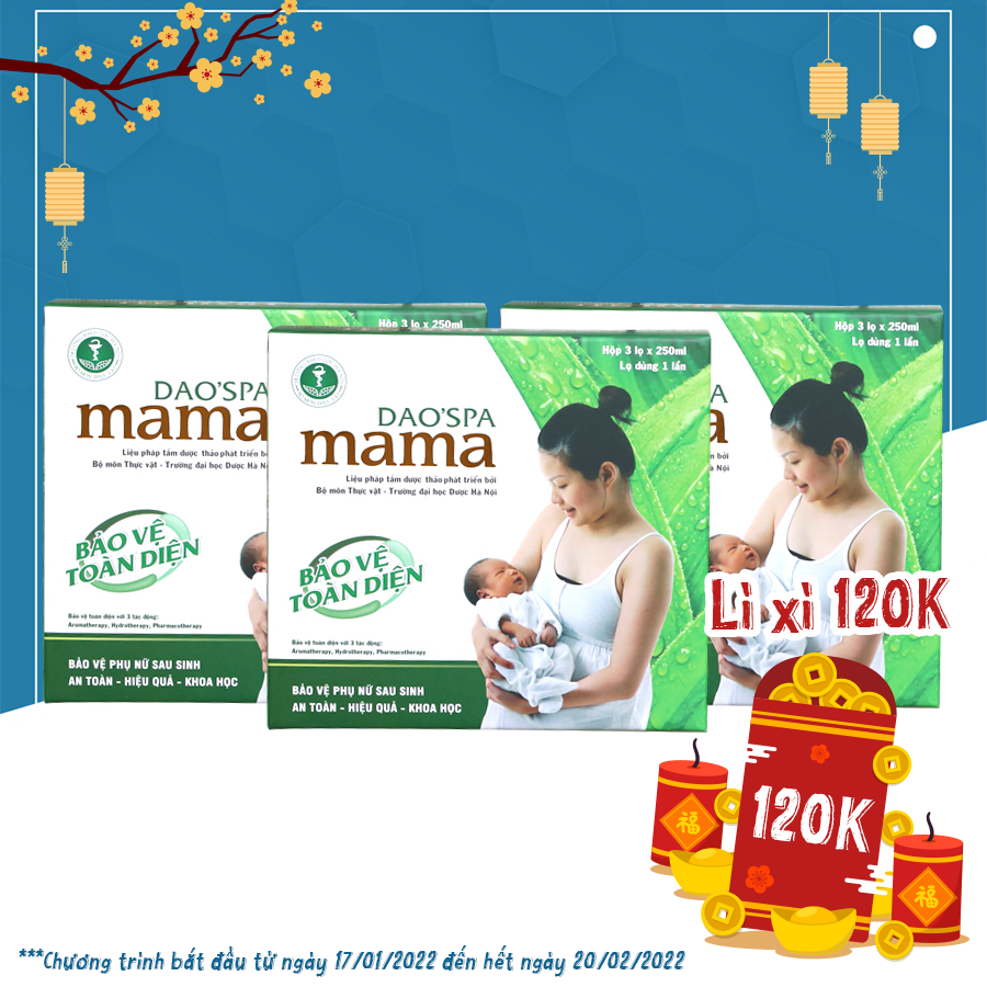 Combo 3 Hộp Xông tắm sau sinh Dao'spa Mama 9 chai 250ml - DK Pharma