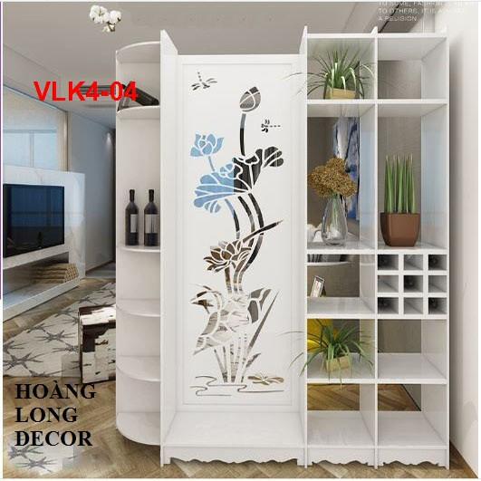 Vách Ngăn Liền Kệ Họa Tiết Hiện Đại VLK4-03 - Nội thất lắp ráp Viendong Adv