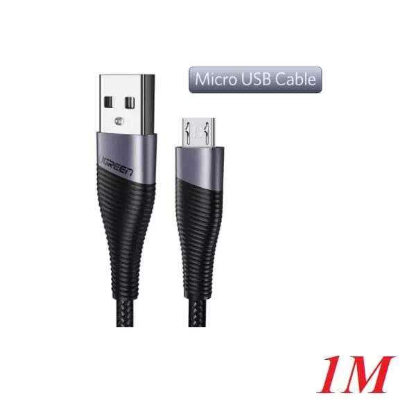 Ugreen UG50873ED017TK 1M màu Xám Cáp sạc truyền dữ liệu USB 2.0 sang MICRO USB đầu mạ thiếc - HÀNG CHÍNH HÃNG