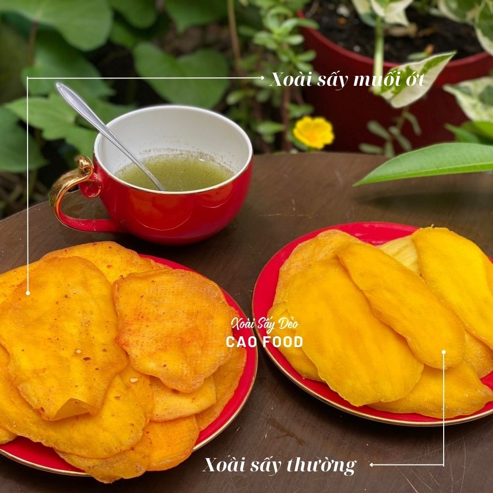 [500GR] Xoài sấy dẻo CAO FOOD từ 100% xoài tươi sấy công nghệ cao, vị chua ngọt tự nhiên - món ăn vặt siêu ngon phải thử