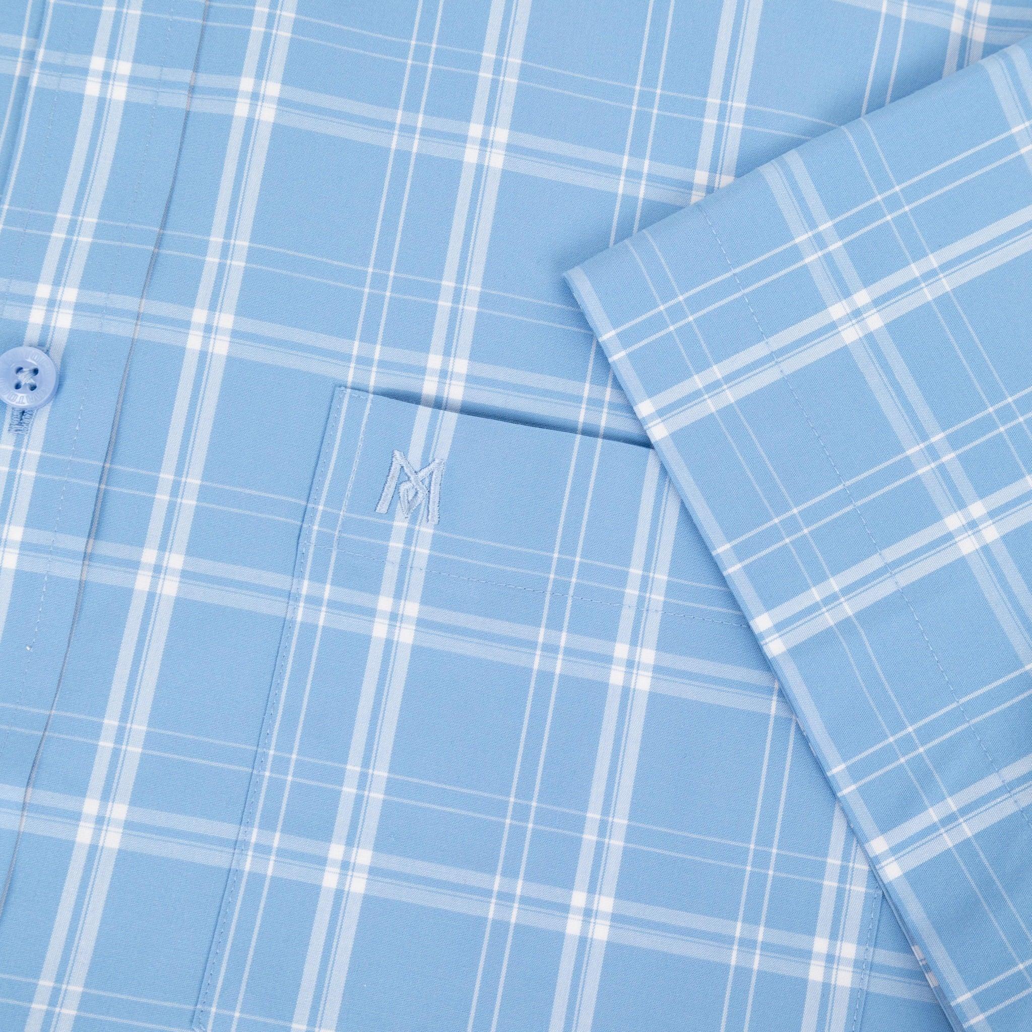 Áo sơ mi nam KHATOCO Tailor Fit ngắn tay A1MN498T2-CNCR846-2711-N