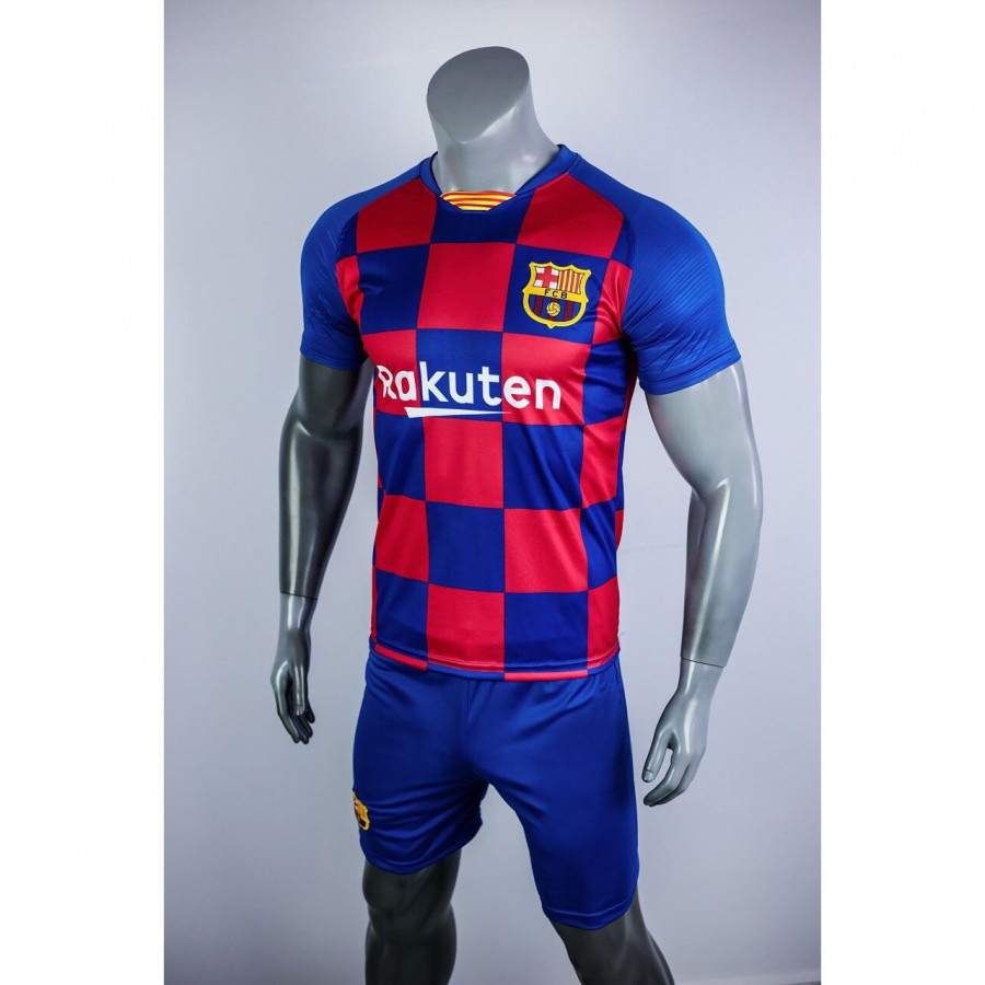 Bộ Quần Áo Bóng Đá Barcelona Caro Xanh Đỏ - Đồ Đá Banh Mới Nhất 19-20-Xl