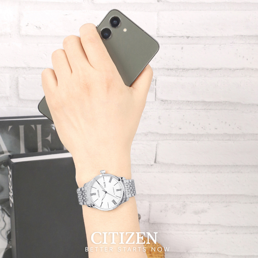 Đồng Hồ Nam Citizen Dây Thép Không Gỉ NH8350-59A - Mặt Trắng