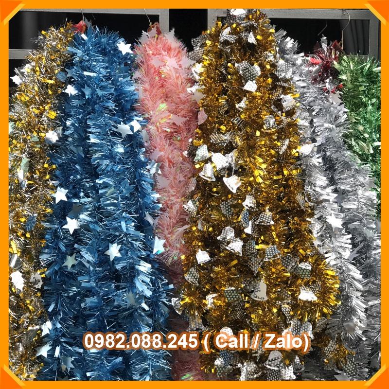Dây kim tuyến nhiều màu 1,5m trang trí Noel, tết 2023, hàng dày, cao cấp